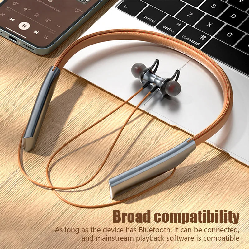 Fone Bluetooth Earphones Wireless Headphones Magnetic Sport Neckband Neck-hanging TWS Earbuds Wireless Blutooth Headset with Mic