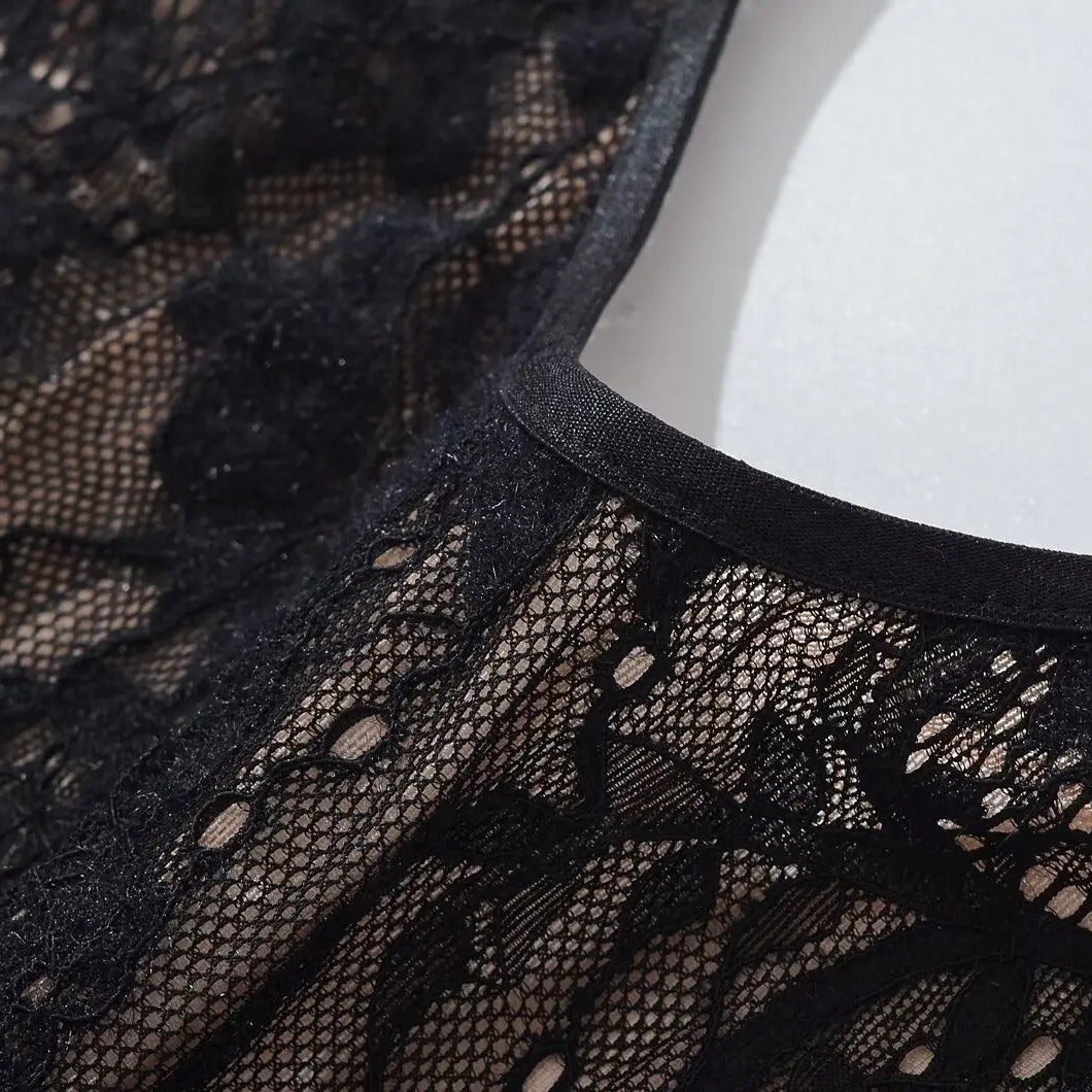 Body sexy transparente de encaje con forro, sin espalda, con tirantes finos, mono corto ajustado para mujer, monos ajustados, enterizos.