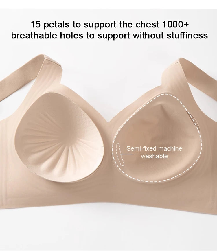 Soutien-gorge push-up sans armatures, sous-vêtements confortables et sans coutures pour femme, doux, respirant et hypoallergénique, sans armatures, idéal au quotidien.