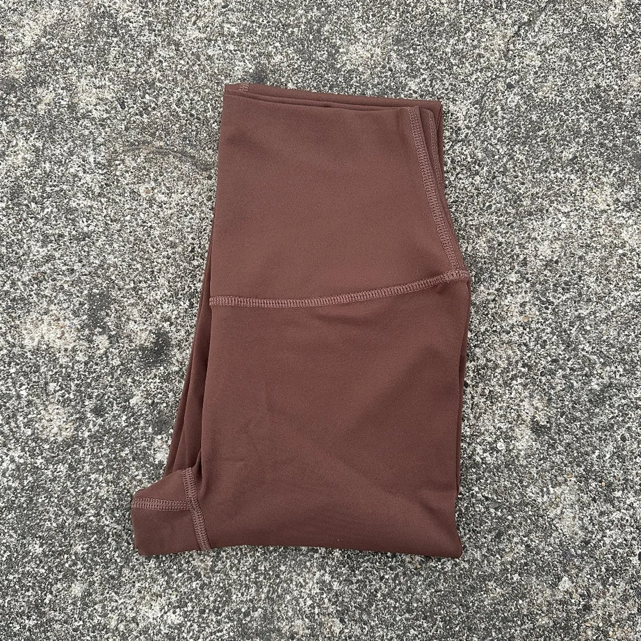 Solid Color Back Waist Pocket High Waist Yoga Legging Women Sport Cropped Pants Butter Athletic Gym Comprehensive Training Jog