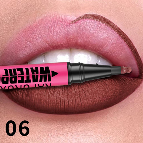 Crayon à lèvres liquide mat 12 couleurs, waterproof, effet repulpant, pour un contour des lèvres naturel et un maquillage contour des lèvres impeccable.