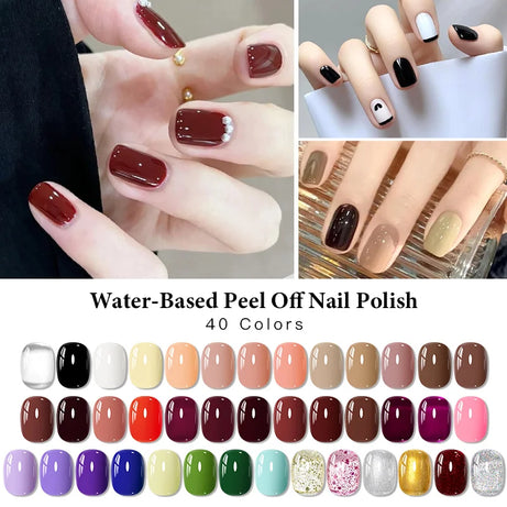 15ml Water-Based Nail Polish 40 Colors Long Lasting Quick Drying No Need of Lamp to Cure Nail Supplies Vernis for Nails Manicure