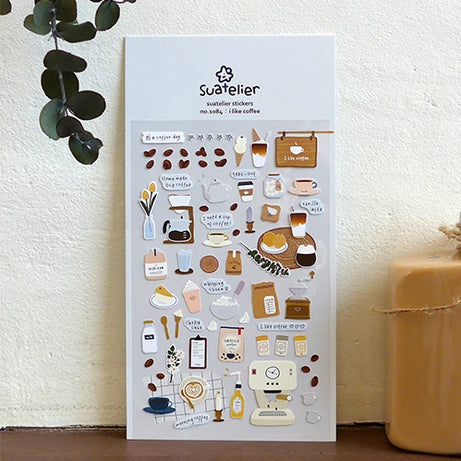 Autocollants Suatelier Foods, scrapbooking esthétique, jolis stickers pour carnets de voyage, décorations coréennes, agendas et fournitures de loisirs créatifs.