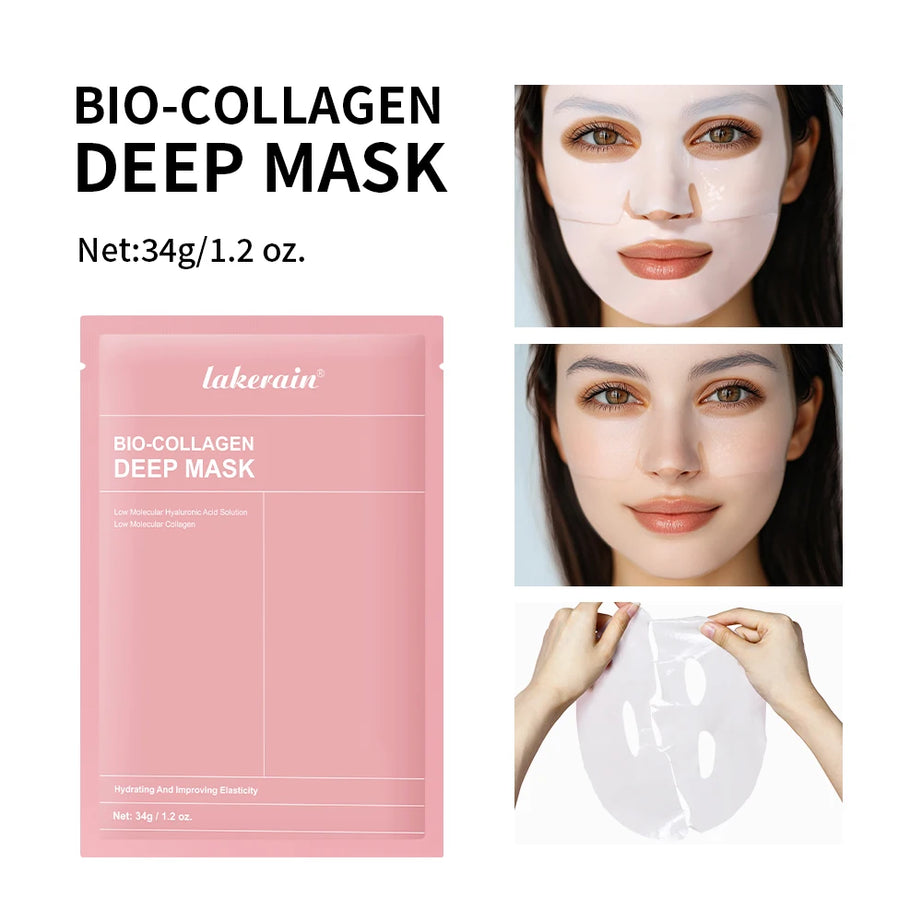 Masque Bio-Collagen Real Deep, supplément de collagène, masque hydrogel hydratant de nuit, améliore l'élasticité, minimise les pores et raffermit