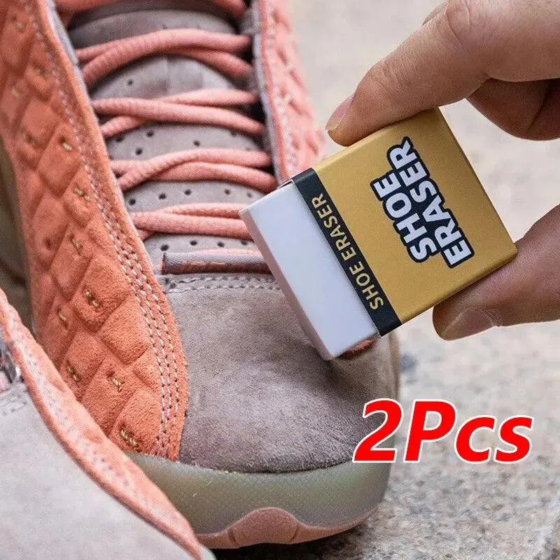 Lot de 2 gommes à chaussures portables en daim, mouton et cuir mat pour l'entretien et le nettoyage des chaussures et du cuir. Brosse à chaussures en caoutchouc.