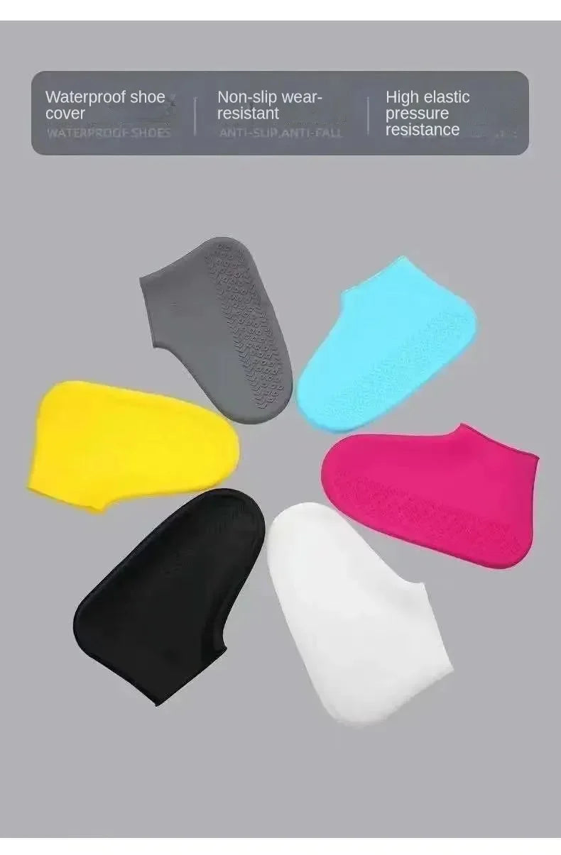 1 paire de couvre-chaussures imperméables en silicone, résistants aux irrégularités du bord, pour bottes de pluie, accessoires pour les journées pluvieuses en extérieur