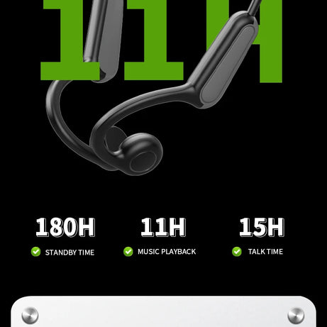 Écouteurs intra-auriculaires à conduction osseuse 2025, Bluetooth 5.3, sans fil, avec crochet d'oreille, étanches, pour le sport, la course et la conduite.