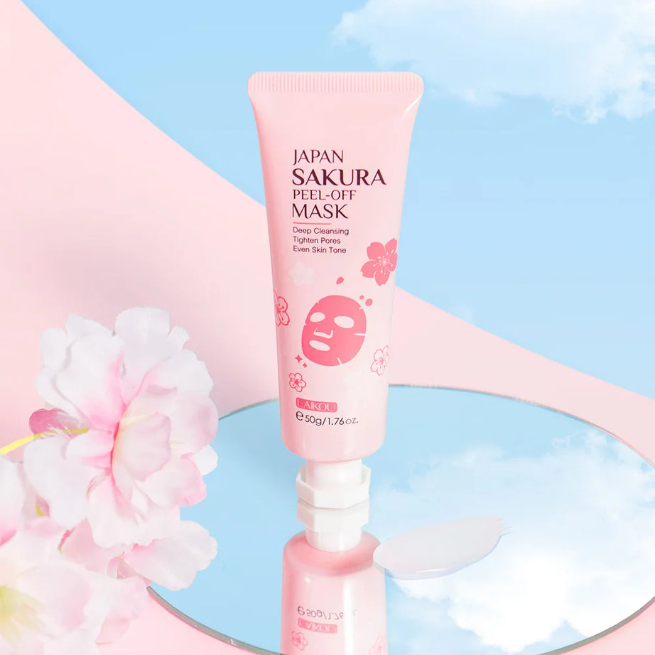 Masque visage exfoliant à l'or 24 carats LAIKOU Sakura : anti-rides, blanchissant, éliminateur de points noirs, masque à déchirer, produits de soin de la peau