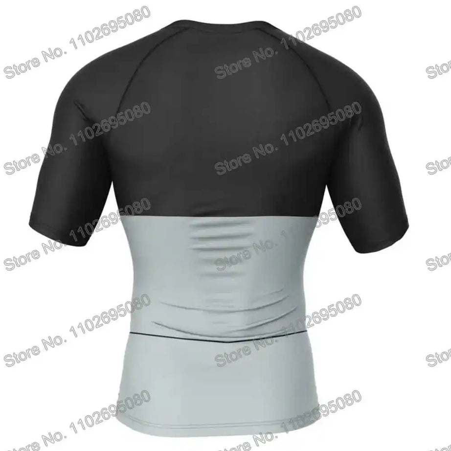 Vêtements de surf Invincible 4 BJJ MMA Rash Guard Homme Manches Courtes T-shirt de plongée Maillot de bain moulant Combinaison de plage d'été Femme GYM