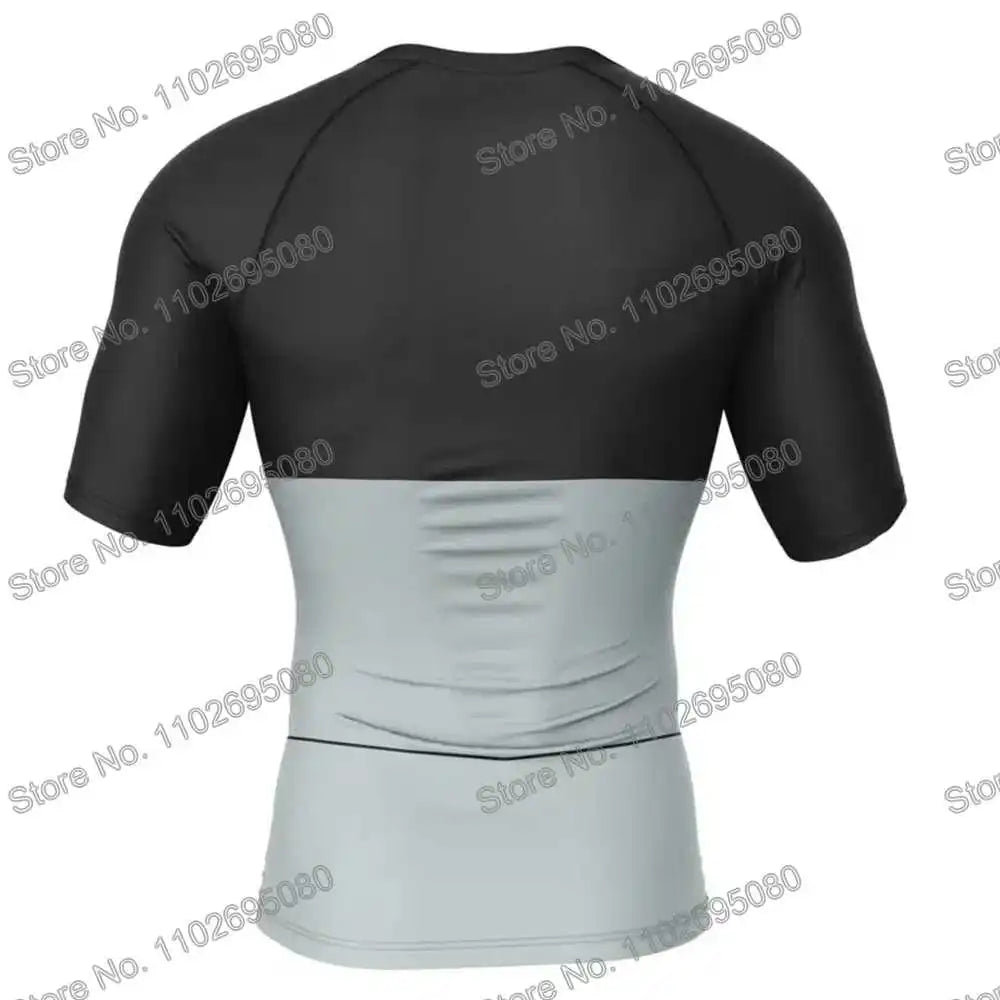 Vêtements de surf Invincible 4 BJJ MMA Rash Guard Homme Manches Courtes T-shirt de plongée Maillot de bain moulant Combinaison de plage d'été Femme GYM