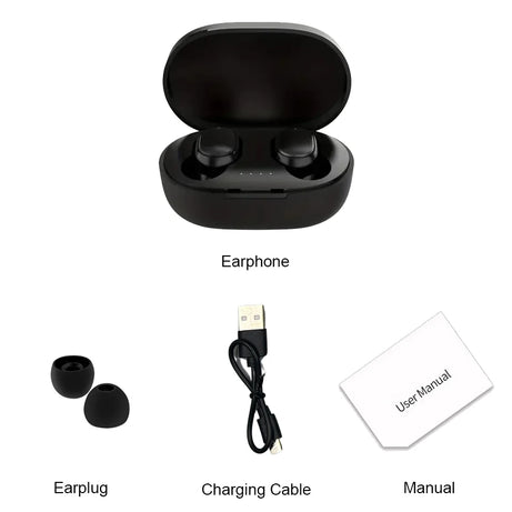 Écouteurs intra-auriculaires Bluetooth sans fil TWS A6S avec réduction de bruit et micro pour Huawei, Xiaomi et Redmi