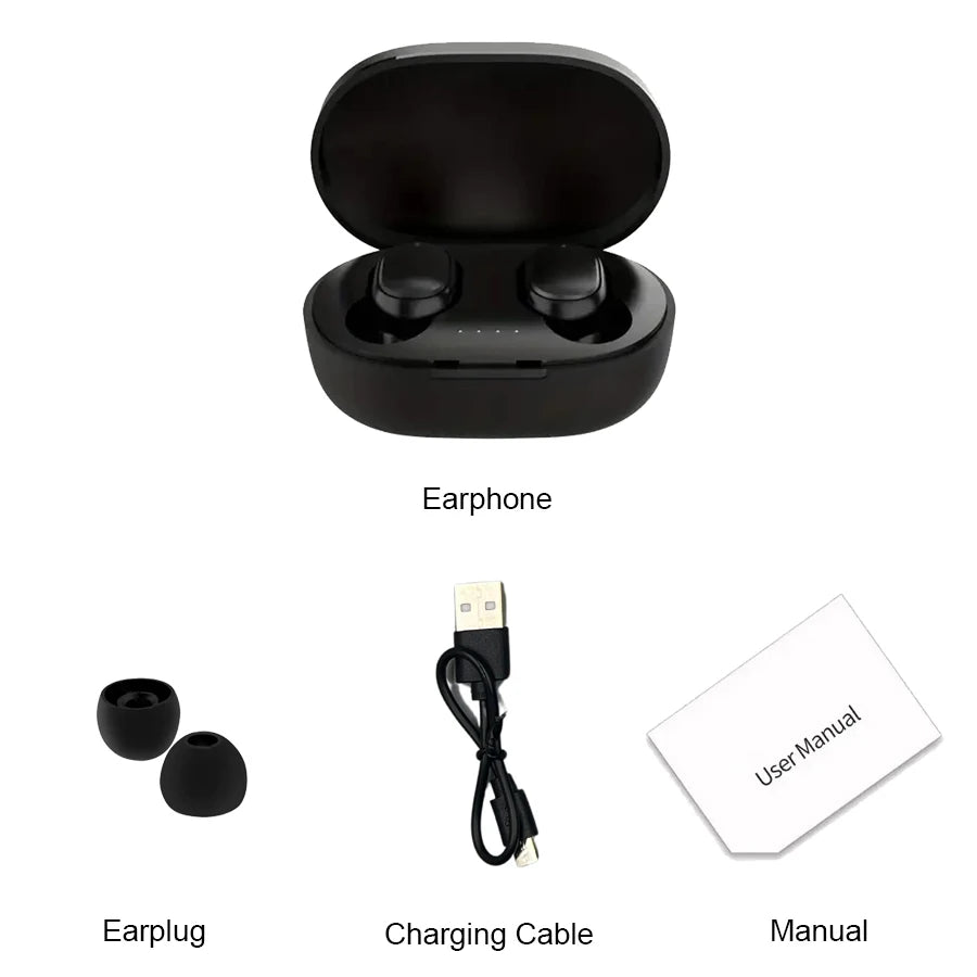 Écouteurs intra-auriculaires Bluetooth sans fil TWS A6S avec réduction de bruit et micro pour Huawei, Xiaomi et Redmi