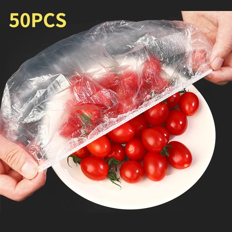 Couvercles alimentaires réutilisables et jetables en plastique, résistants et élastiques, pour bols et assiettes. Sac de conservation des aliments.