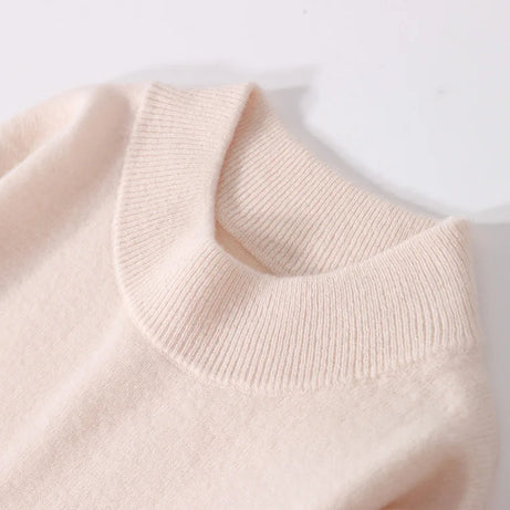 Pull 100 % laine mérinos pour femme, grande taille jusqu'à 5XL, col demi-lune, maille ample, manches longues, finitions cachemire.