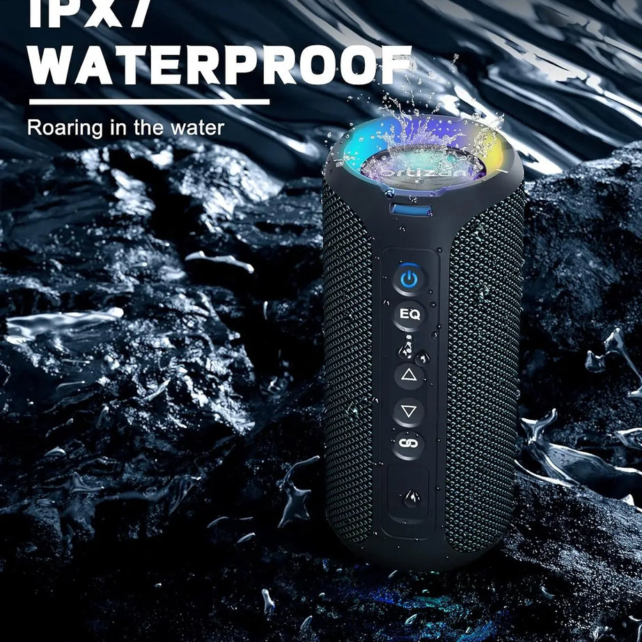 Enceinte Bluetooth Ortizan 40 W avec basses renforcées, portable, sans fil, pour l'extérieur, autonomie de 30 heures, étanche IP7, Bluetooth 5.3