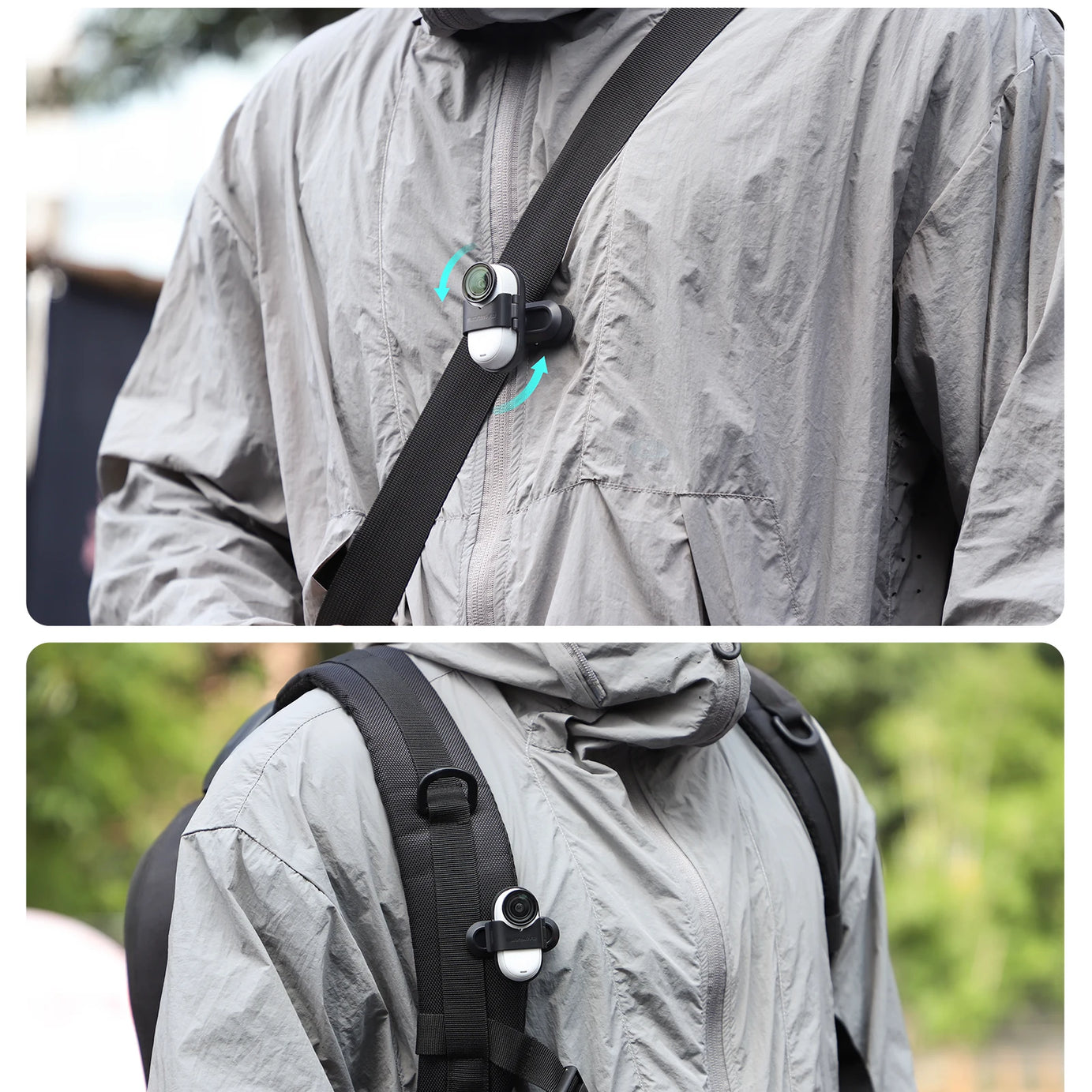 Support de fixation pour sac à dos avec clip de suspension rotatif à 360° pour caméra sportive Insta360 Go 3S/Go 3. Accessoires pour caméra Insta360 Go 3S.
