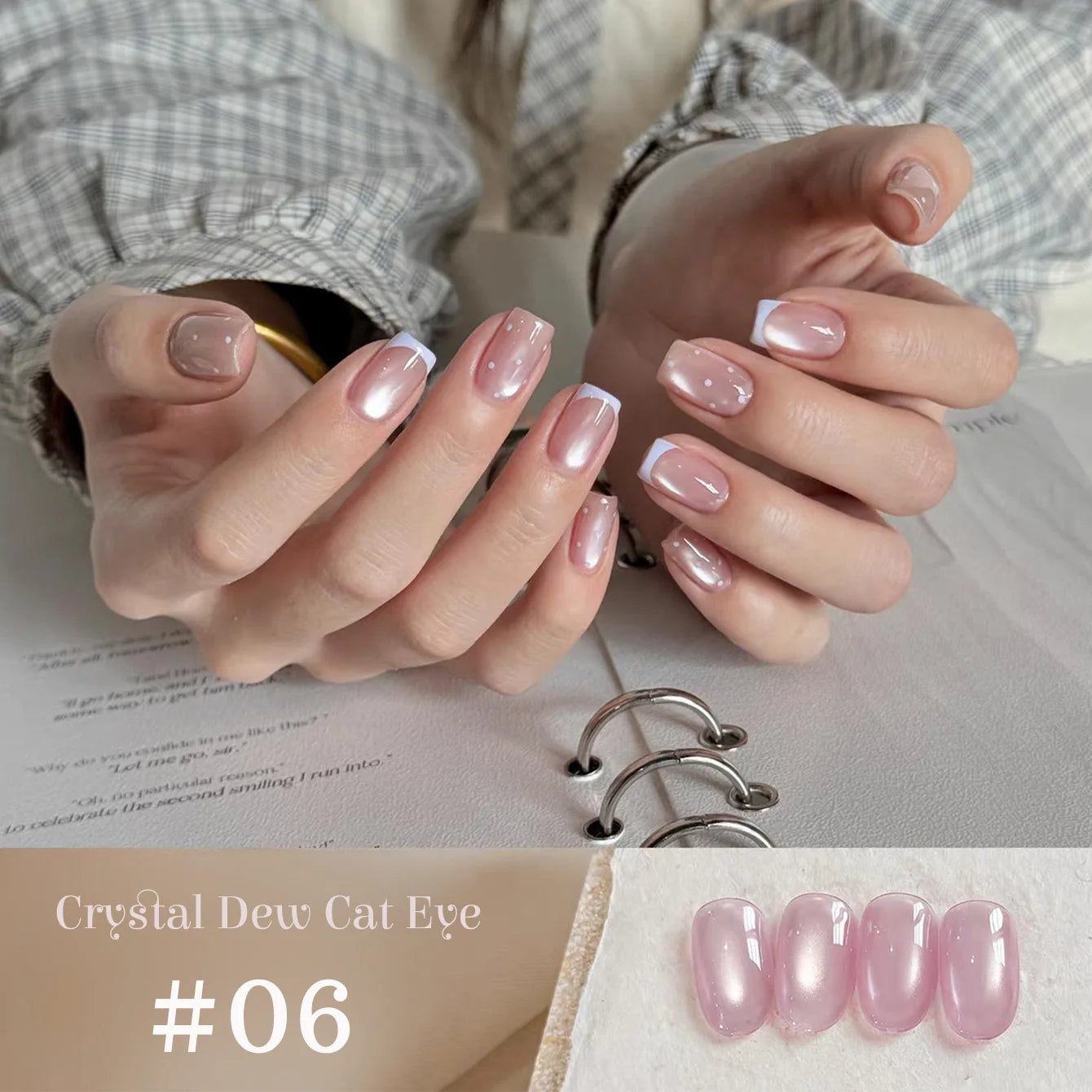 Vernis à ongles gel blanc effet œil de chat TC Flow Light (1 à 9 pièces) - Ultra brillant, semi-permanent, UV, effet miroir, aimant pour ongles