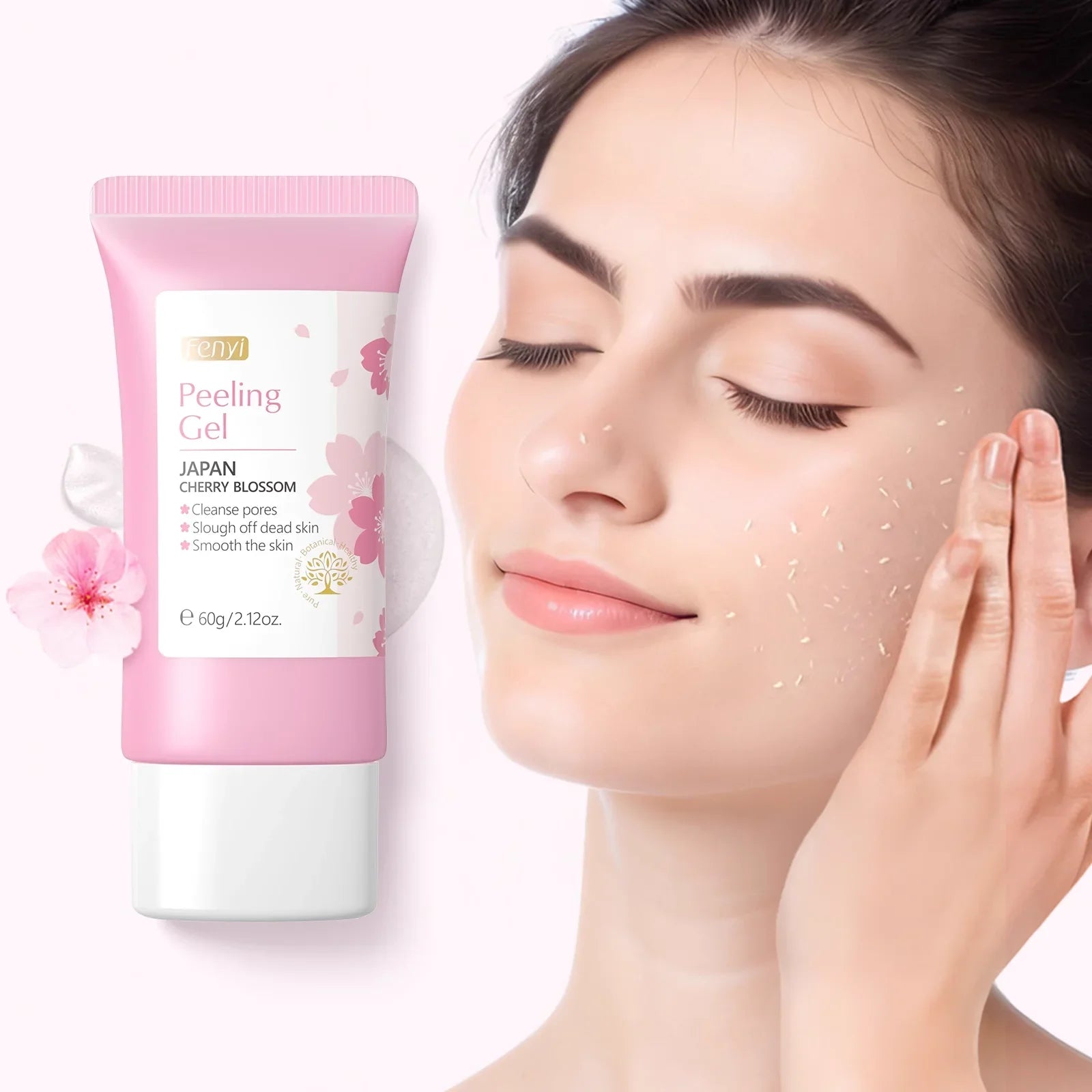 Gel exfoliant nettoyant en profondeur Sakura pour le visage, soin éclaircissant et hydratant, gommage réparateur, 60 g