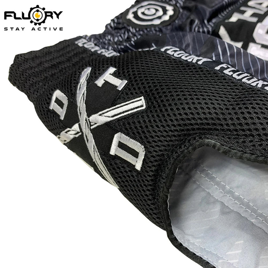 Short de combat FLUORY MMA Muay Thai, pantalon de sport de haute qualité pour enfant, idéal pour l'entraînement de boxe, le kickboxing et le fitness.