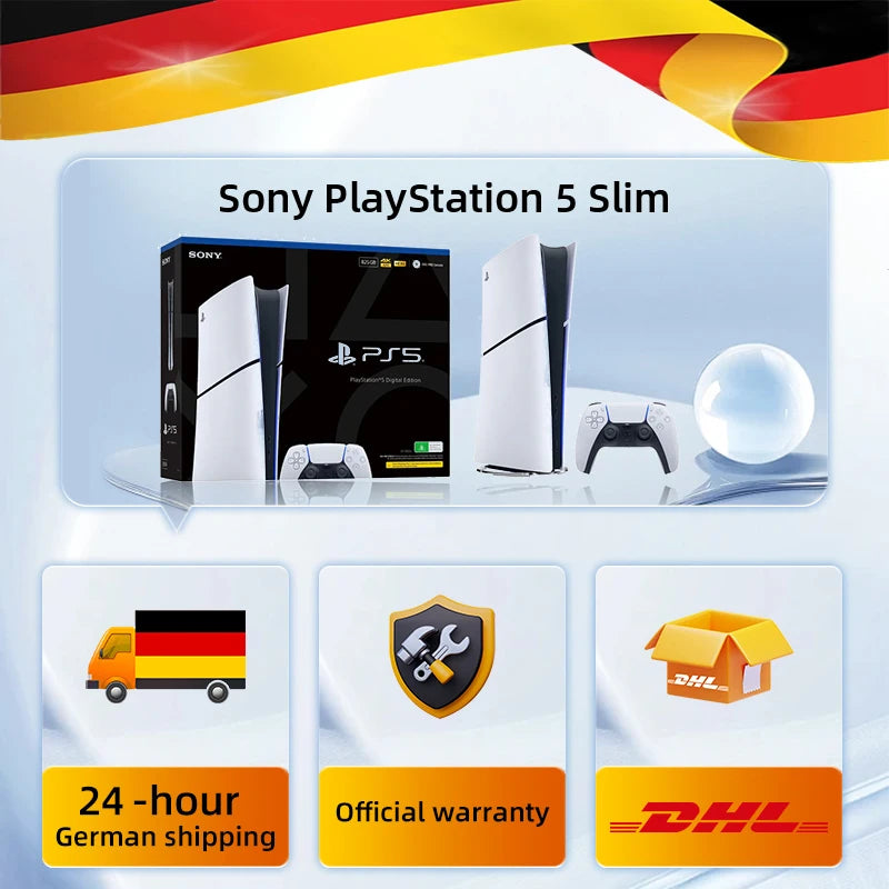 Console numérique Sony PlayStation 5 Slim (825 Go) version européenne - Modèle Slim - SSD ultra-rapide - Ray Tracing - Jeux vidéo 4K - PS5 Slim