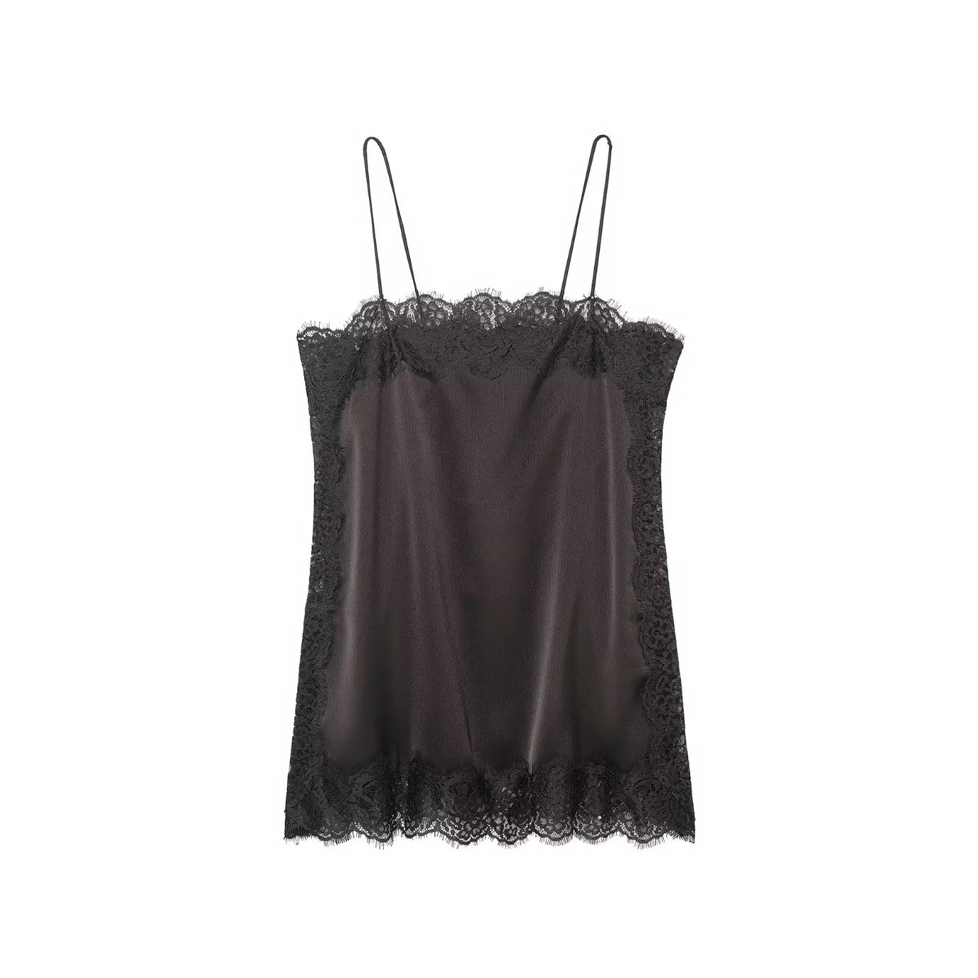 Chemisier à bretelles en satin doux et dentelle sexy Zevity 2026 pour femme, style décontracté, idéal pour les soirées et les clubs (LS9477)