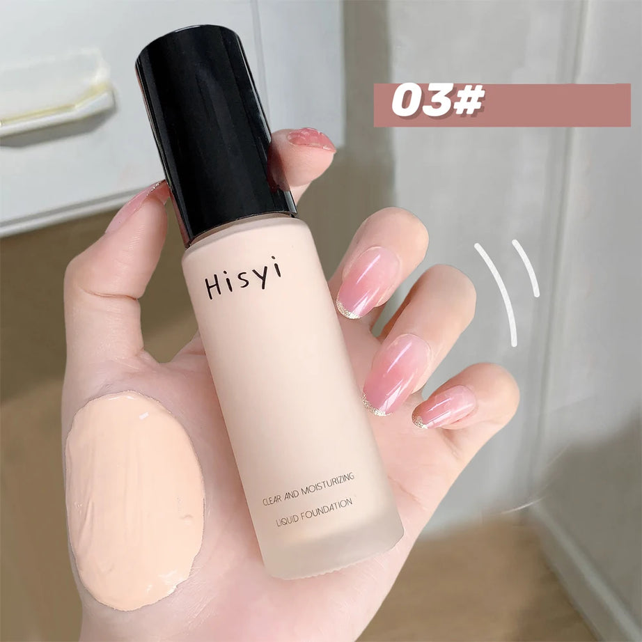 Le fond de teint liquide camoufle naturellement les imperfections sans effet poudre, crème visage simple, fond de teint transparent, masque les imperfections.