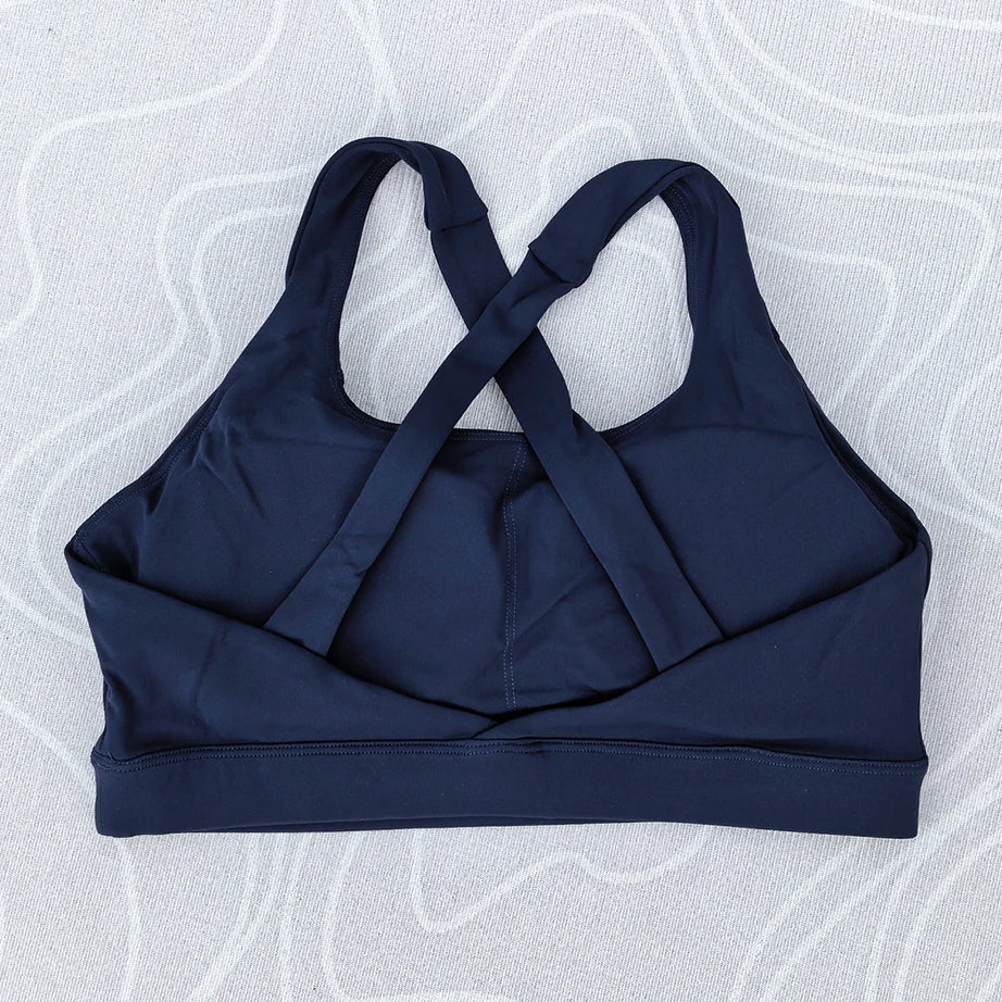 Solid Color Tight Comprehensive Training Women Fitness Bra Cross Back Yoga Underwear Gym Sport Top Hollow Back Push Up Chest Pad