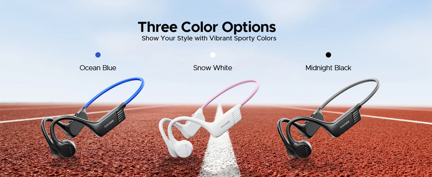 Écouteurs intra-auriculaires à conduction osseuse DOOGEE BoneBeat Run, sans fil, Bluetooth 5.4, étanches, pour la musique et les appels sportifs en extérieur