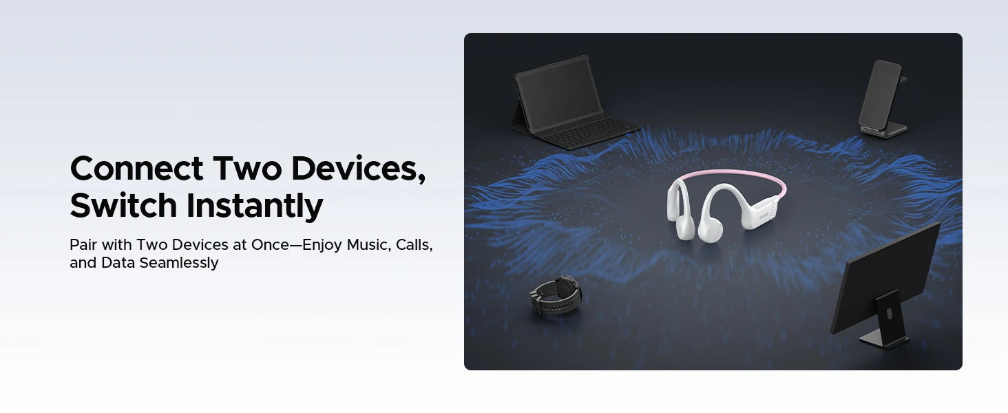 Écouteurs intra-auriculaires à conduction osseuse DOOGEE BoneBeat Run, sans fil, Bluetooth 5.4, étanches, pour la musique et les appels sportifs en extérieur