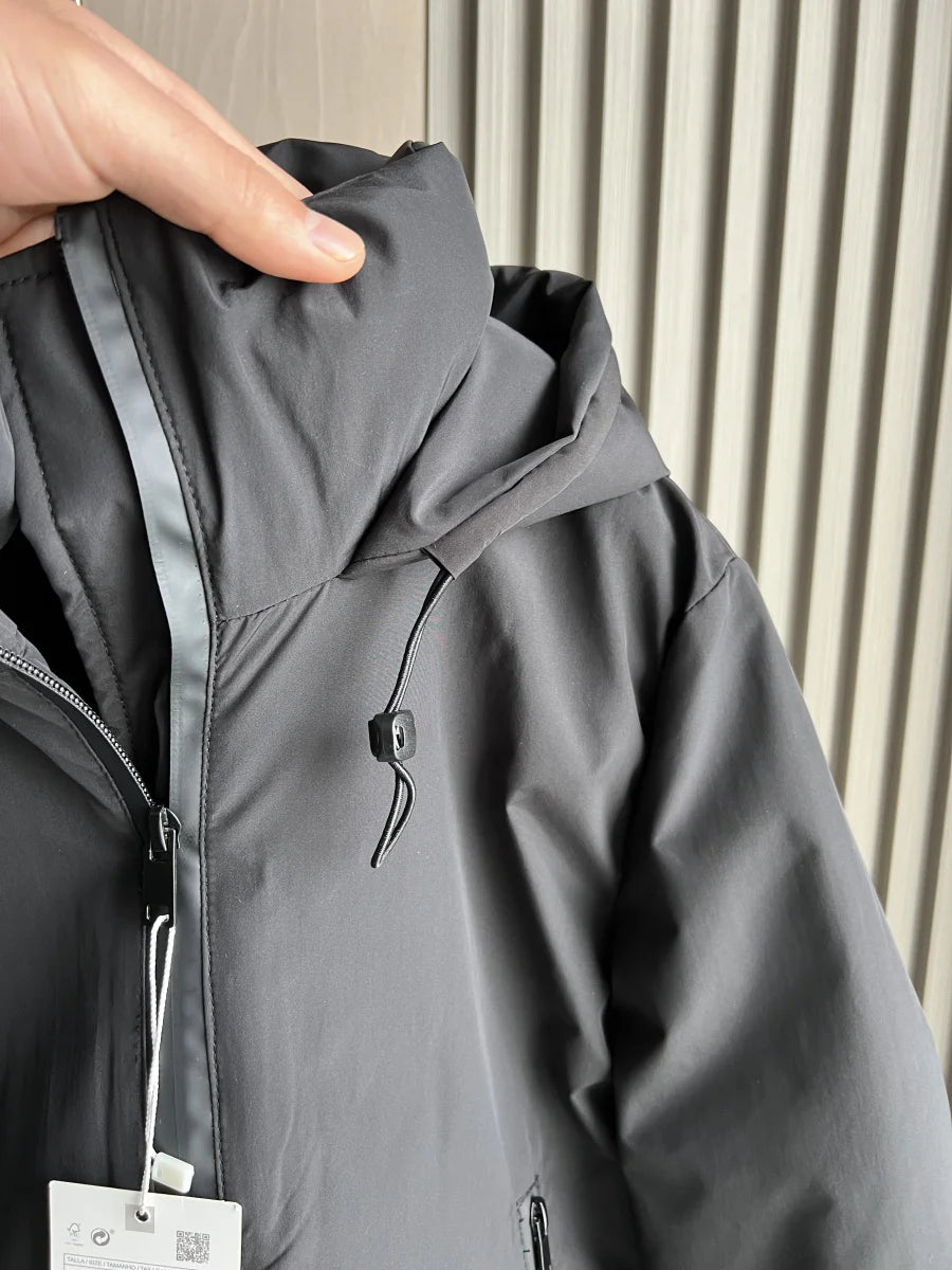 ETJ Automne/Hiver 2025 Nouvelle veste courte femme en coton épais chaud et imperméable à capuche, imitation coupe-vent, manteau d'extérieur 4749703
