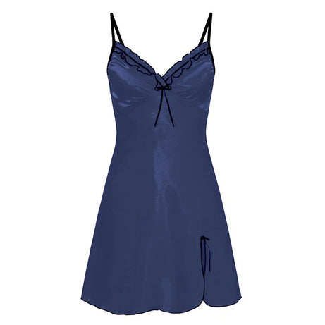 Women Sling Lace Sleepwear Female Sexy V Neck Nightdress Sexy Nightdress Lace-up Cutout Flower Silky Comfortable Sleepwear