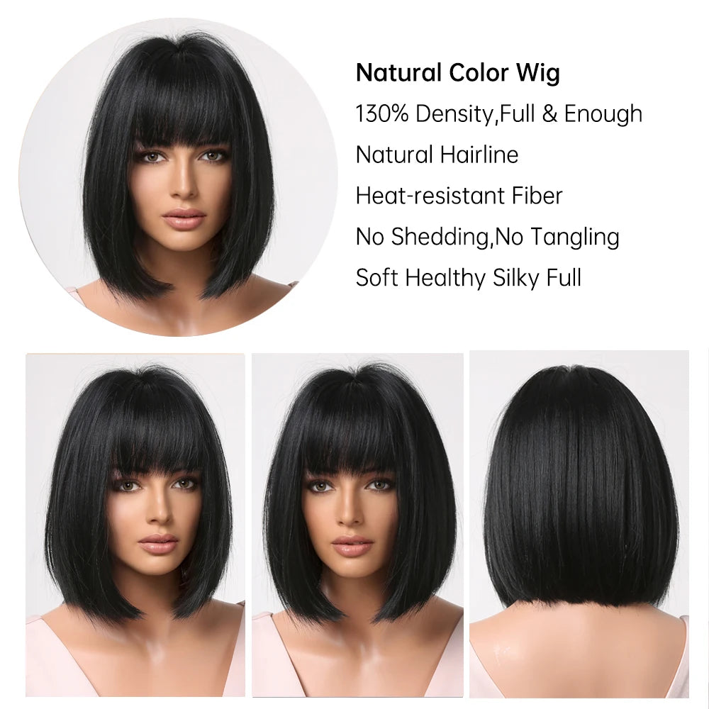 Perruque synthétique blanche, blonde et grise avec frange, coupe courte et lisse, idéale pour le cosplay et le quotidien. Cheveux naturels et résistants à la chaleur.