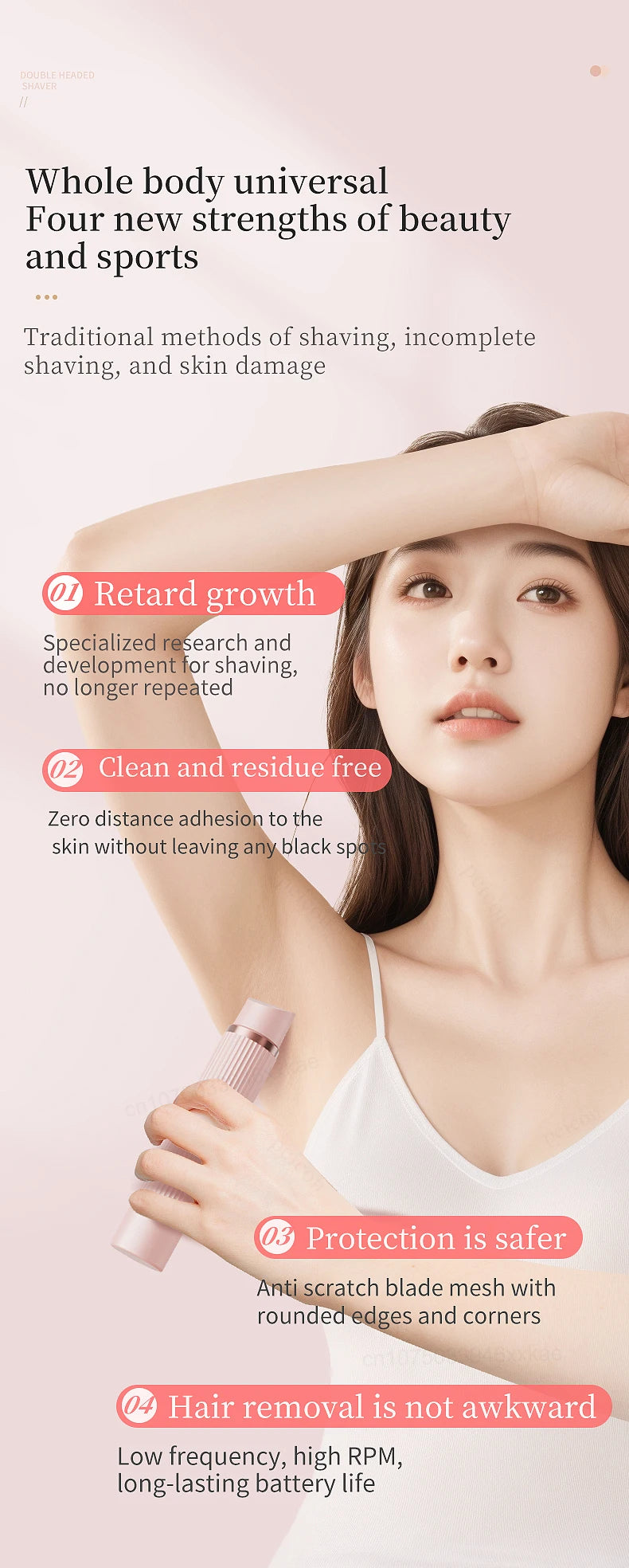 Rasoir électrique pour femme, tondeuse bikini, épilateur corporel, rasoir électrique pour l'épilation du maillot, des aisselles, des jambes et du visage