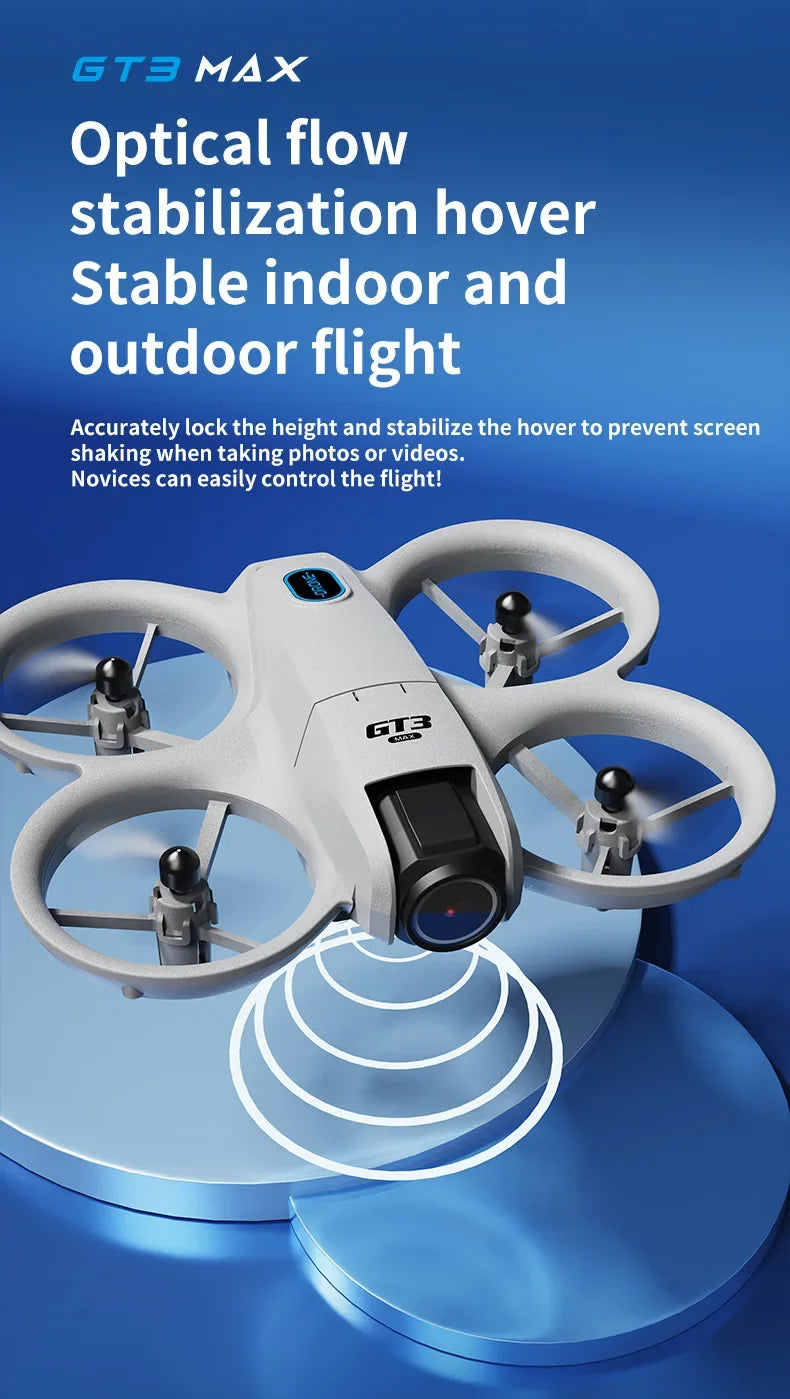 Drone GT3 MAX 2025 - 8K HD 4,3" - Télécommande - Mode sans tête - Hélicoptère - Flip 360° - Quadricoptère - Jouet - Mini drone - Cadeau pour enfant