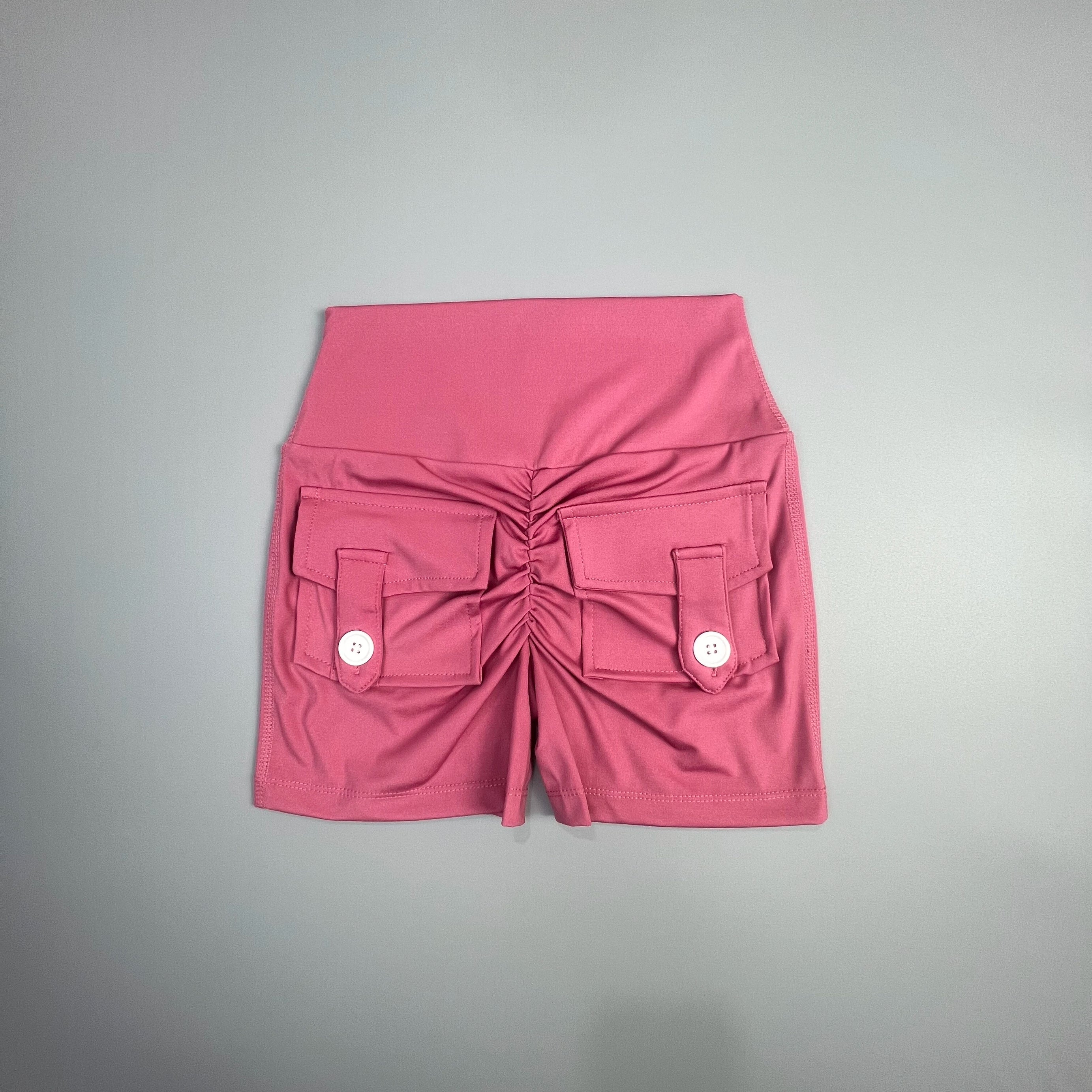 Short de fitness Peach Butt pour femme, pantalon cargo trois-quarts à séchage rapide avec poche, legging de yoga gainant pour l'été