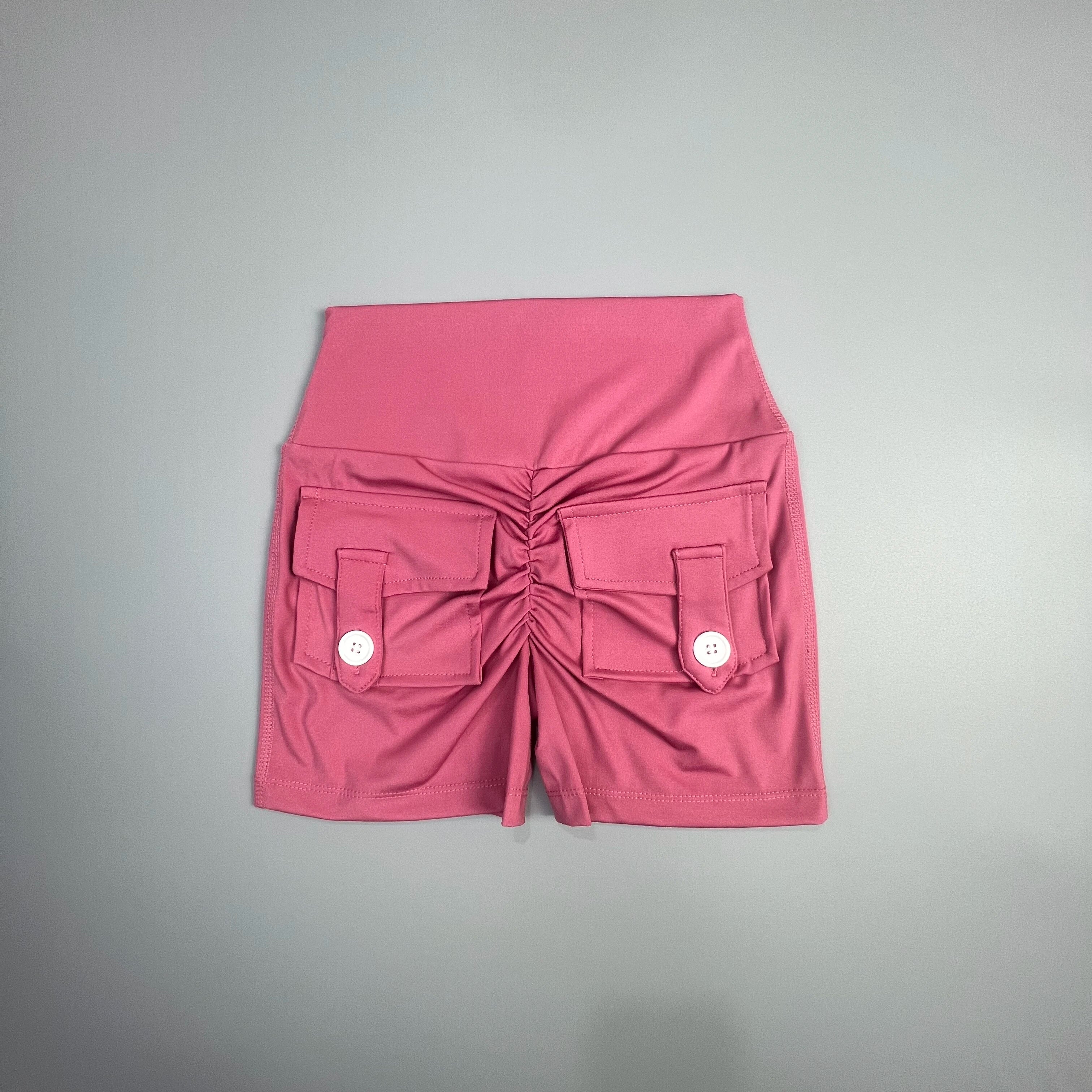 Short de fitness Peach Butt pour femme, pantalon cargo trois-quarts à séchage rapide avec poche, legging de yoga gainant pour l'été