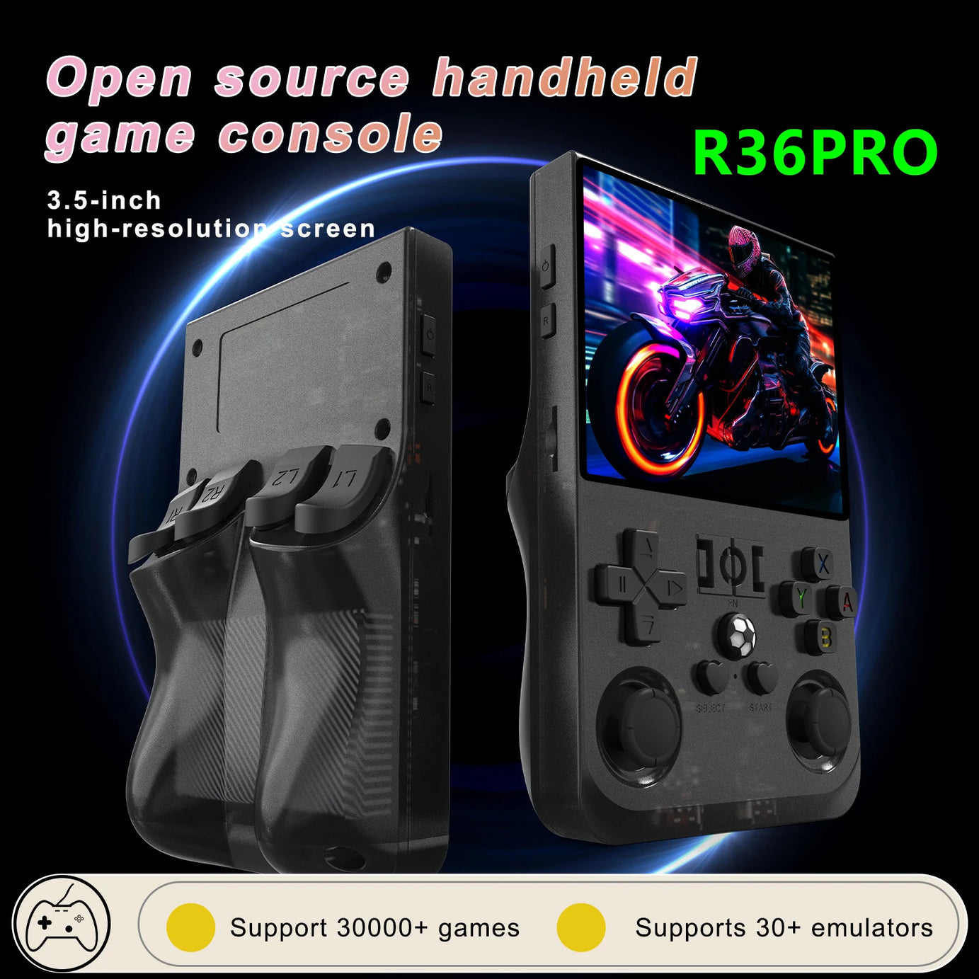 Console de jeux vidéo portable rétro R36 PRO (Open Source) sous Linux, écran IPS 3,5 pouces, 128 Go de stockage, jeux R36S
