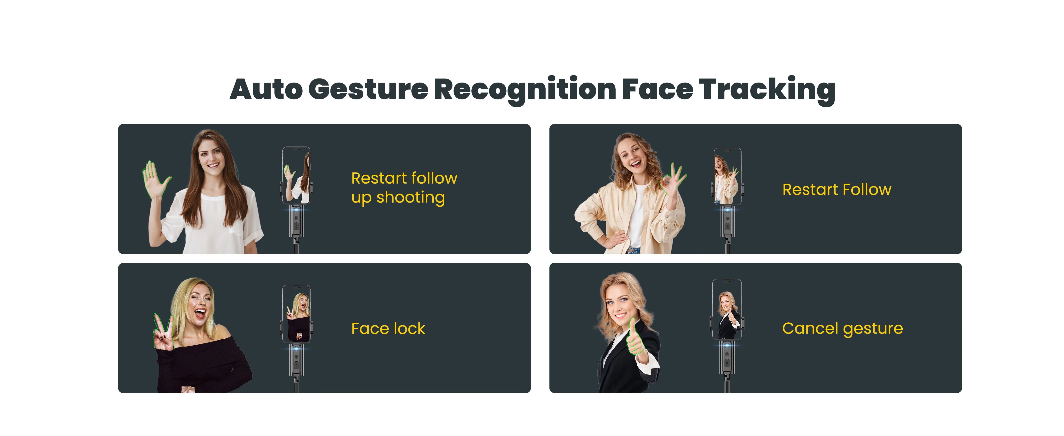 Perche à selfie portable AOCHUAN Smart M3 équipée d'un suivi IA et d'une rotation à 360° sans angle mort pour les photos sur smartphone