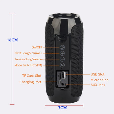 Enceinte Bluetooth portable sans fil Caixa De Som Blutooth Music Sound Box pour radio FM subwoofer audio Bluetooth mains libres Baffe