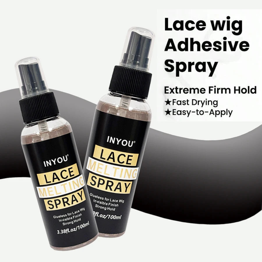 Spray fixateur pour perruques Lace Front 100 ml, effet fondant et naturel. Colle forte effet fondu.