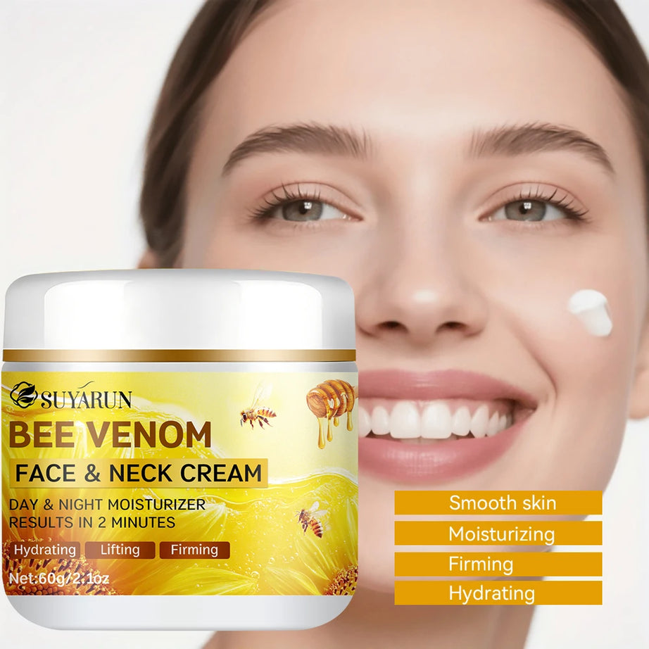 SUYARUN Crème Visage Anti-Âge au Collagène et Venin d'Abeille | Hydratant Raffermissant et Liftant | Réduction des Rides | Hydratation 24H.