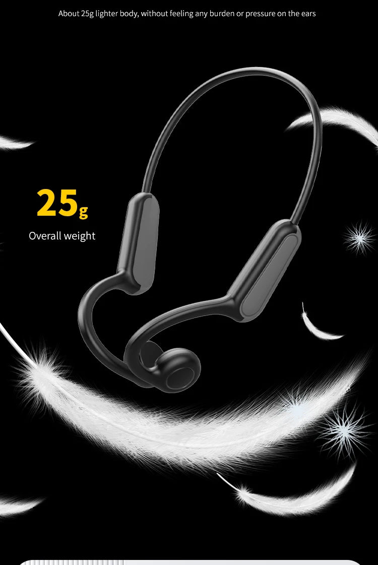 Écouteurs intra-auriculaires à conduction osseuse 2025, Bluetooth 5.3, sans fil, avec crochet d'oreille, étanches, pour le sport, la course et la conduite.