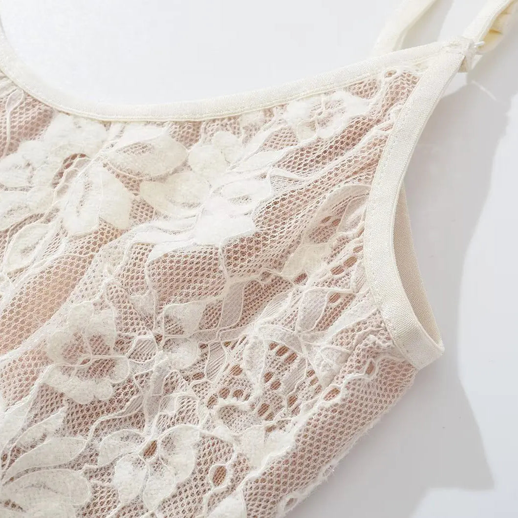 Body sexy transparente de encaje con forro, sin espalda, con tirantes finos, mono corto ajustado para mujer, monos ajustados, enterizos.