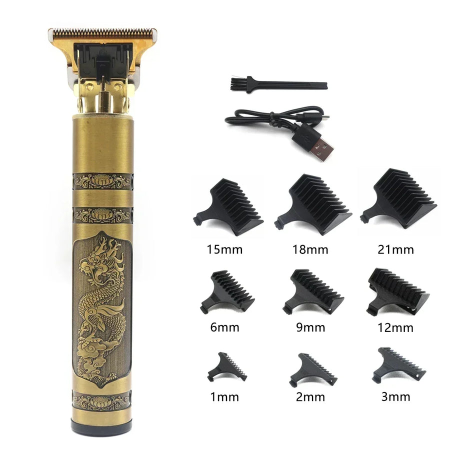 Tondeuse à cheveux professionnelle T9, corps en métal, tondeuse à barbe pour hommes, lame en acier inoxydable, tondeuse à cheveux et à barbe