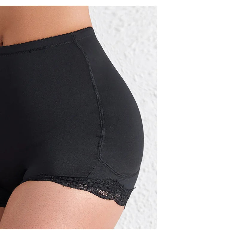 Culotte gainante avec coussinets pour les hanches, effet push-up et rehausseur de fesses, ventre plat, effet lissant, effet fesses rebondies.