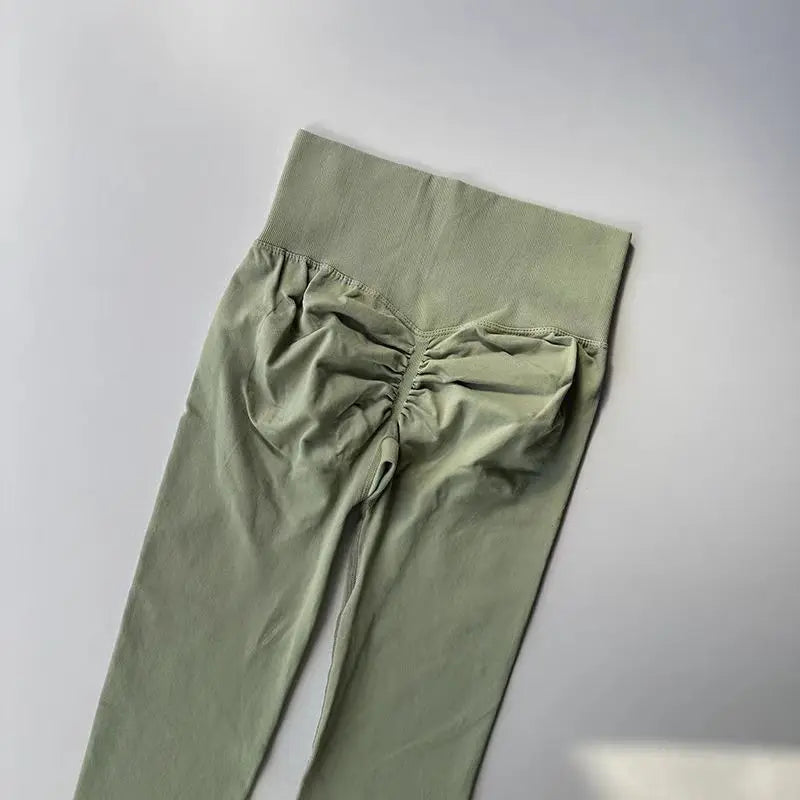 Leggings de yoga taille haute pour femme, sans coutures, effet push-up, pour le sport, le fitness et la course à pied, gainants et ultra-élastiques.