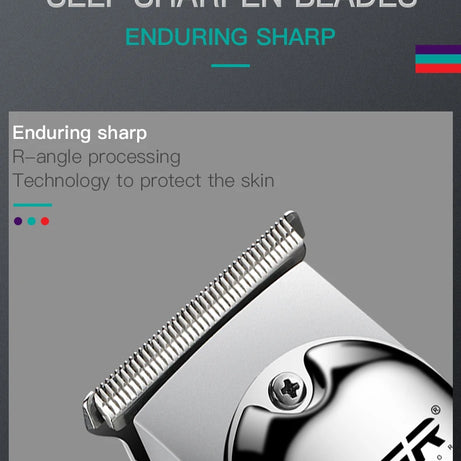 Tondeuse à cheveux professionnelle VGR 071, rechargeable, sans fil, portable, avec lame en T, pour hommes