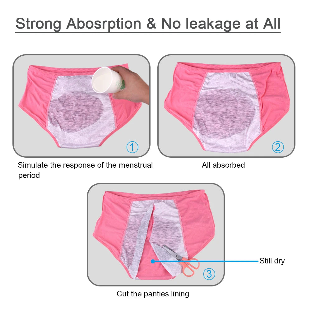 Lot de 5 culottes menstruelles anti-fuites pour femmes, sous-vêtements menstruels sexy, culottes physiologiques imperméables et coupe menstruelle.