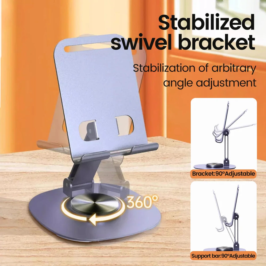 Support de téléphone portable rotatif Olaf pour table, compatible iPad, Samsung et iPhone 15, 14 et 13 pouces.