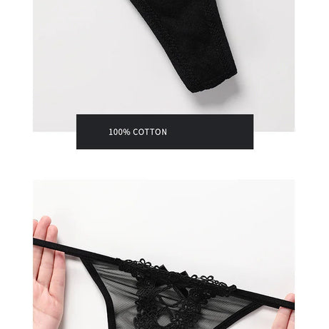 Sexy Girls G String Lace Panties Women Briefs Hollow Out Transparent Thong Thin Underwear Female Low Waist Lingerie Size S-XL